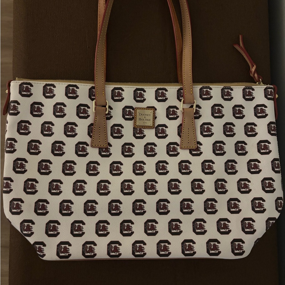 Dooney & Bourke Cream and Brown SEC Gamecocks Tote